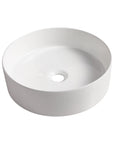 Close-up of cylindrical ceramic basin for 24 inch bathroom vanity with vessel sink 24" top view detail | Ace Decor