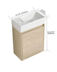 Bathroom Vanity with Single Sink and Soft-close Door for Small Spaces color: Plain Light Oak