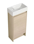 Bathroom Vanity with Single Sink and Soft-close Door for Small Spaces color: Plain Light Oak