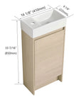 Bathroom Vanity with Single Sink and Soft-close Door for Small Spaces color: Plain Light Oak