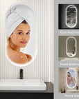 Dimmable Switch-Held Memory LED Bathroom Mirror color:White