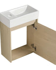 Bathroom Vanity with Single Sink and Soft-close Door for Small Spaces color: Plain Light Oak