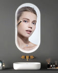 Dimmable Switch-Held Memory LED Bathroom Mirror color:White