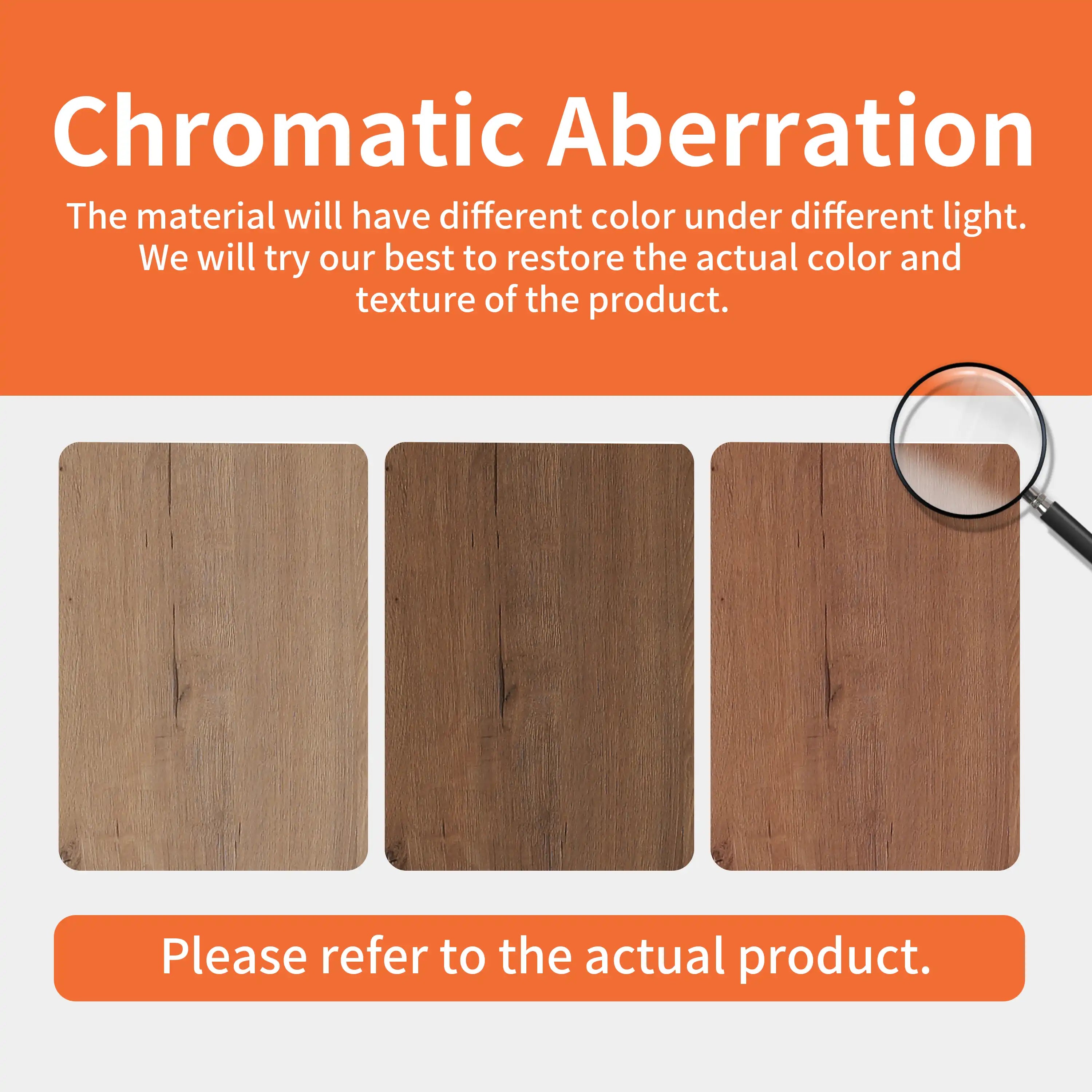 Natural wood finish detail of a 48 inch vanity for bathroom showing color variation under different lighting conditions | Ace Decor