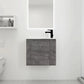 Bathroom Vanity with Sink 22 Inch for Small Floating Bathroom with Soft Close Door color: Plaid Grey Oak