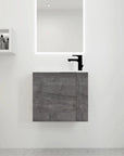 Bathroom Vanity with Sink 22 Inch for Small Floating Bathroom with Soft Close Door color: Plaid Grey Oak