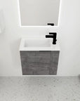 Bathroom Vanity with Sink 22 Inch for Small Floating Bathroom with Soft Close Door color: Plaid Grey Oak