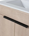 Freestanding Bathroom Vanity with Sink & 2 Soft-Close Doors color: Plain Light Oak