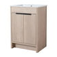 Freestanding Bathroom Vanity with Sink & 2 Soft-Close Doors color: Plain Light Oak