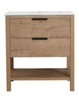 Freestanding Bathroom Vanity with Plywood and 2 Drawers color: Imitative Oak