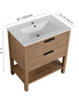 Freestanding Bathroom Vanity with Plywood and 2 Drawers color: Imitative Oak