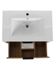 30" freestanding single bathroom vanity top view with integrated white sink | Ace Decor