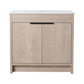 Freestanding Bathroom Vanity with Sink & 2 Soft-Close Doors color: Plain Light Oak