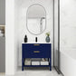 Freestanding Bathroom Vanity with Plywood and 2 Drawers color: Navy Blue