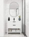 Freestanding Bathroom Vanity with Plywood and 2 Drawers color: White