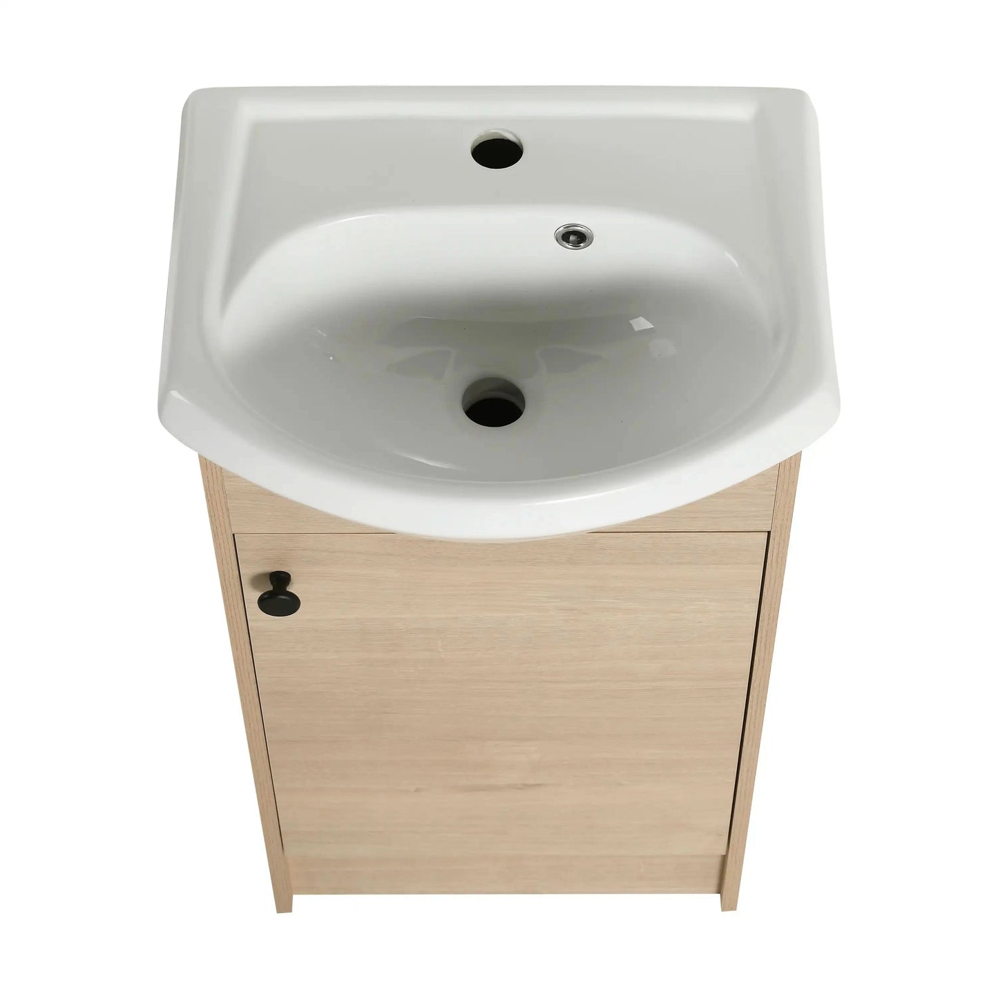 18 Inch Freestanding Bathroom Vanity with Sink color: Plain Light Oak