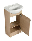 18 Inch Freestanding Bathroom Vanity with Sink color: Plain Light Oak