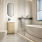 Bathroom Vanity with Single Sink and Soft-close Door for Small Spaces color: Plain Light Oak