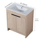 Freestanding Bathroom Vanity with Sink & 2 Soft-Close Doors color: Plain Light Oak