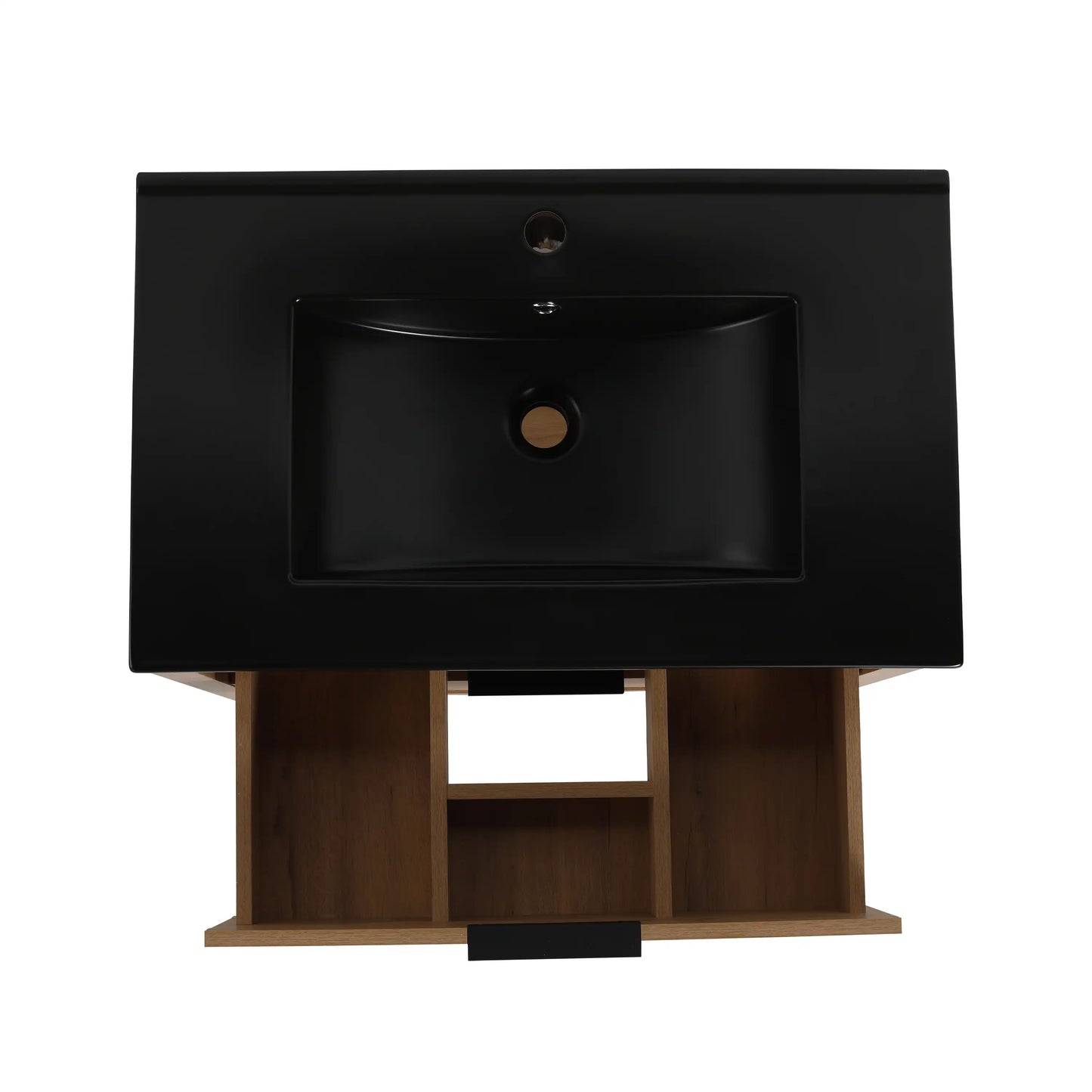 Freestanding Bathroom Vanity with Plywood and 2 Drawers color: Imitative Oak