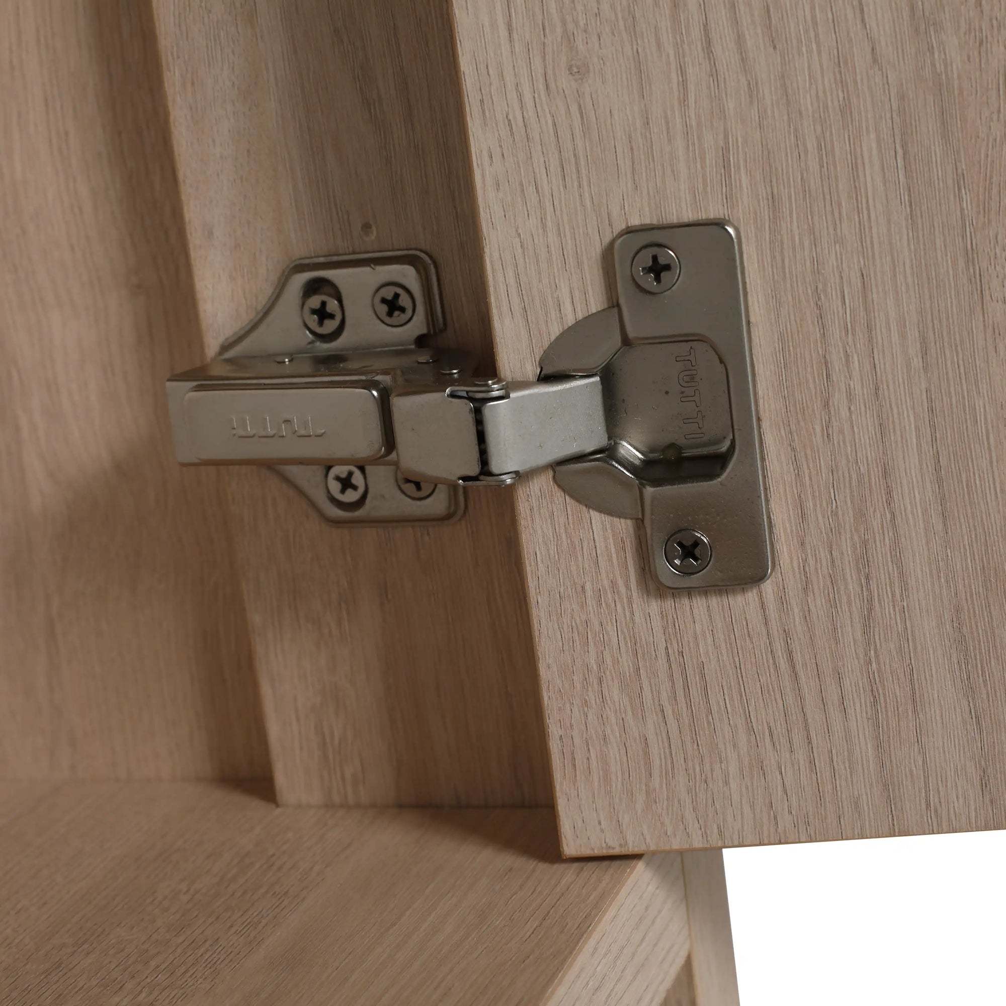 30 inch bathroom vanity with top close-up showing durable hinges and solid construction, 30" | Ace Decor