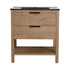 30" freestanding bathroom vanity with black integrated sink, imitative oak finish, front view | Ace Decor