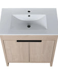 Freestanding Bathroom Vanity with Sink & 2 Soft-Close Doors color: Plain Light Oak