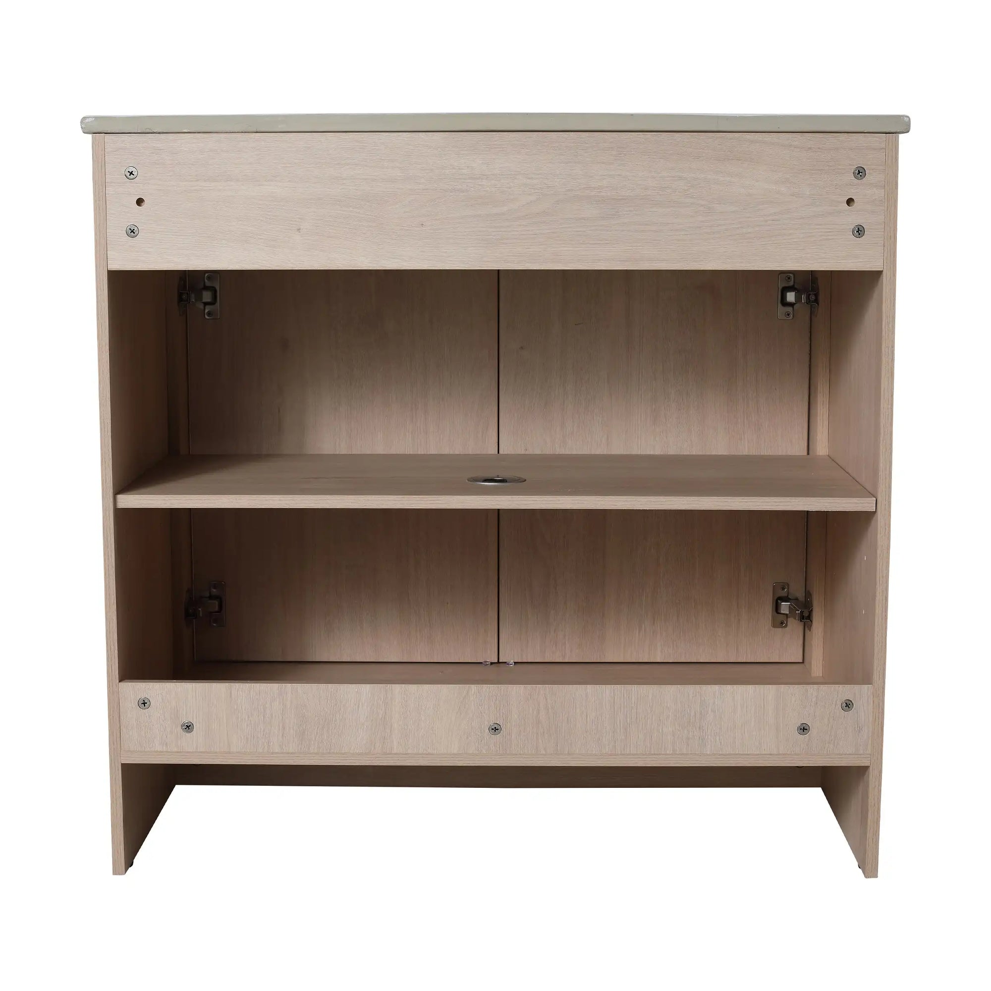 Havenoak Series 36" Plain Light Oak Freestanding Bathroom Vanity with White Integrated Sink