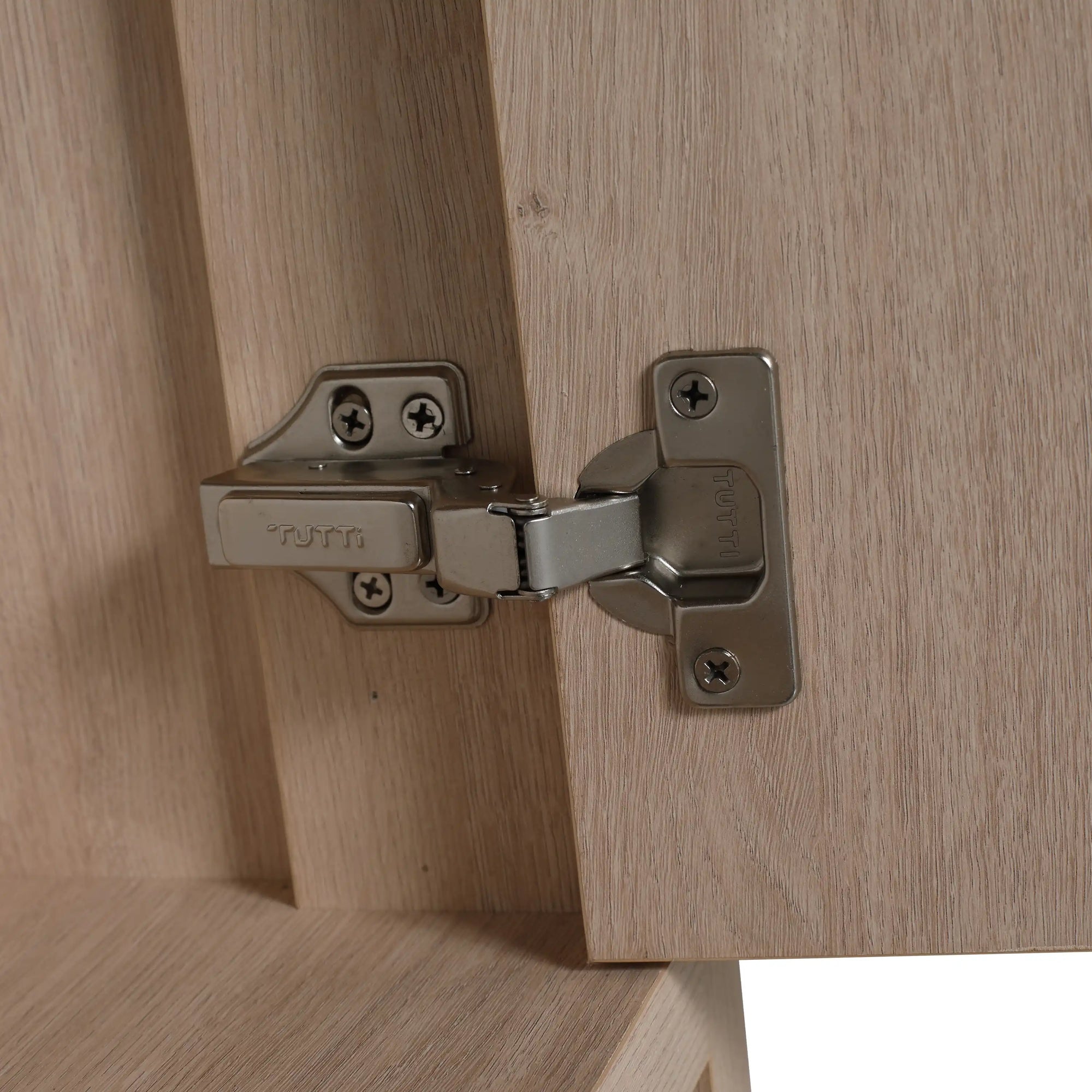 Havenoak Series 36" Plain Light Oak Freestanding Bathroom Vanity with White Integrated Sink