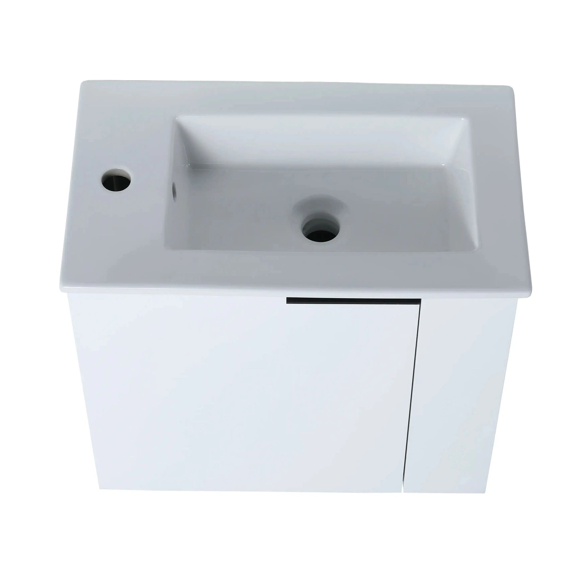 Bathroom Vanity with Sink 22 Inch for Small Floating Bathroom with Soft Close Door color: White