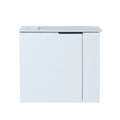 22 inch small white bathroom vanity with integrated ceramic sink front view | Ace Decor