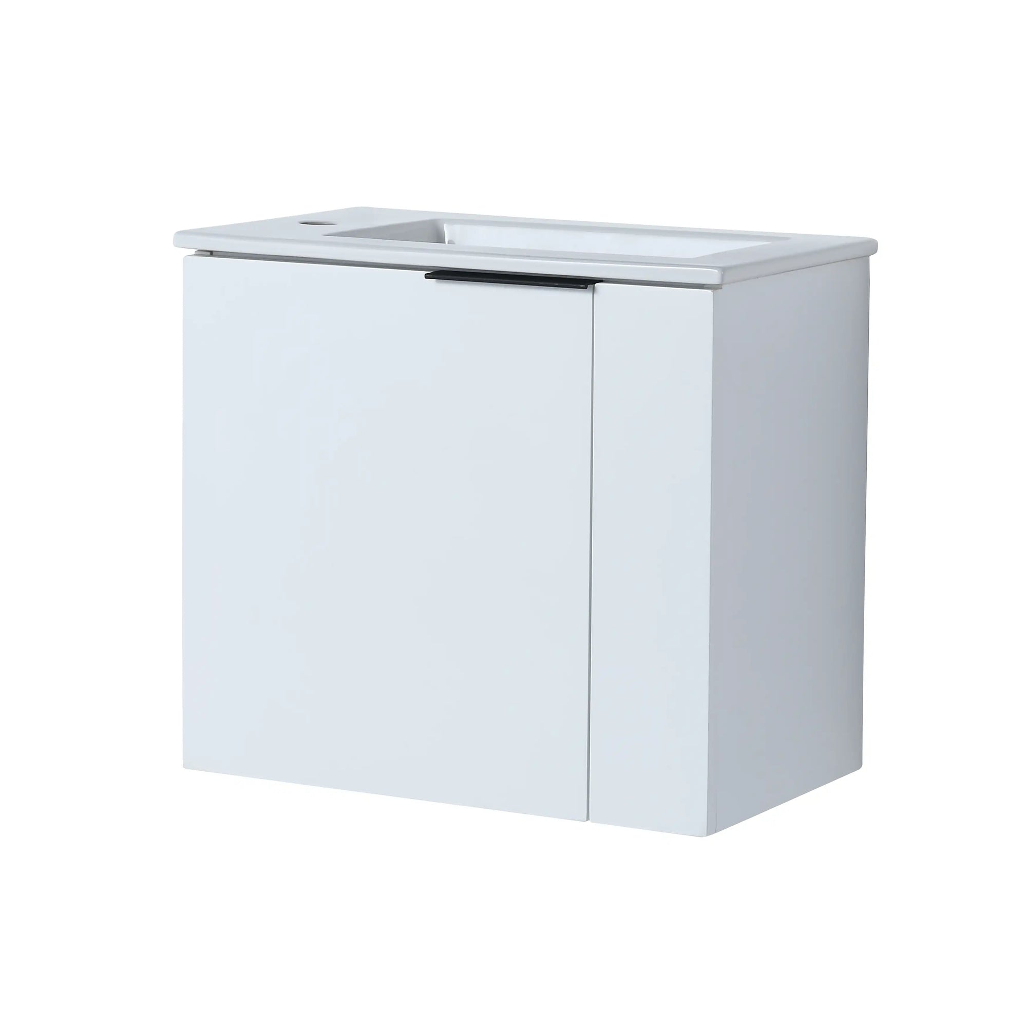 22” Wall-Mounted Floating Bathroom Vanity Sink – 3 Colors, 1 Storage Space, Side Faucet