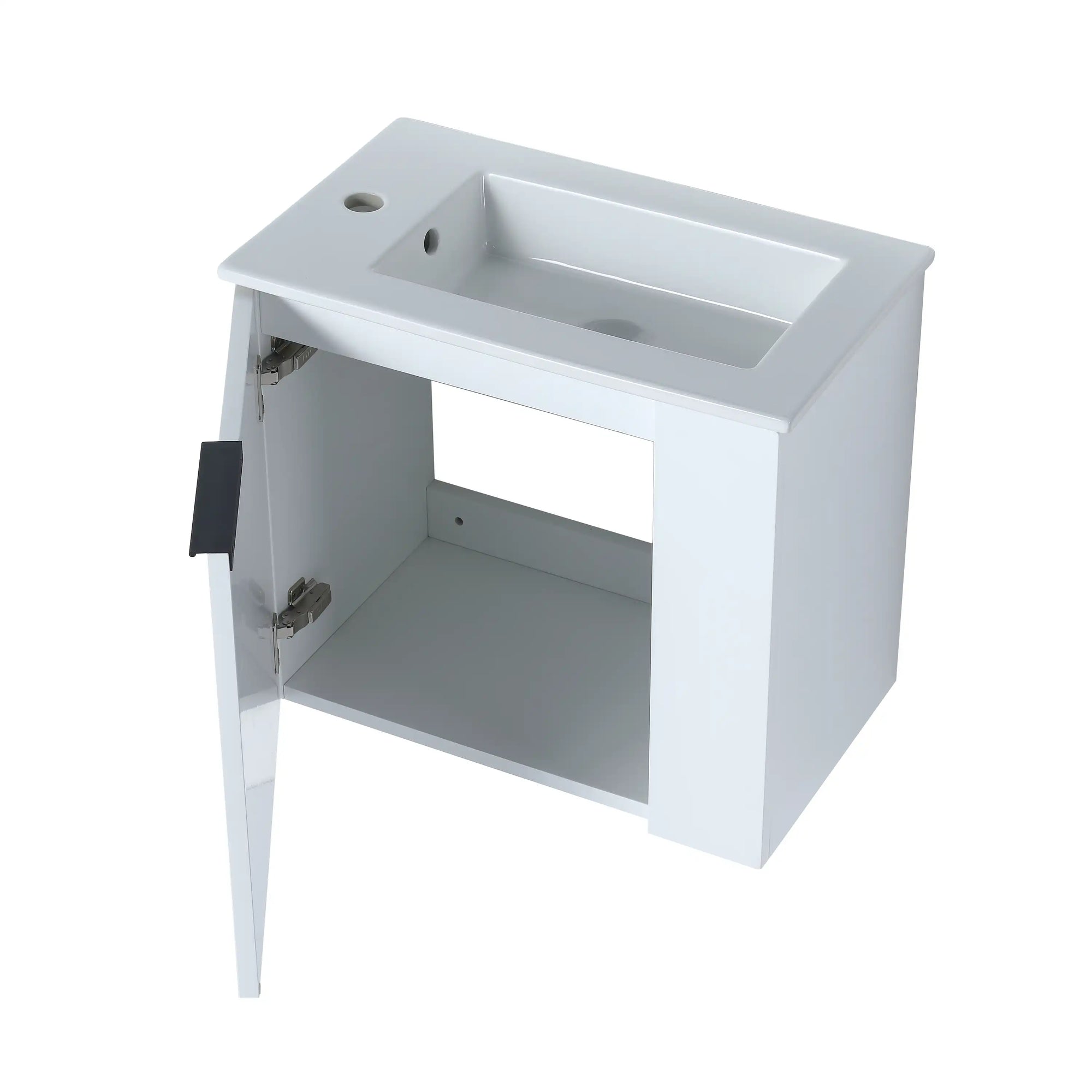 22” Wall-Mounted Floating Bathroom Vanity Sink – 3 Colors, 1 Storage Space, Side Faucet
