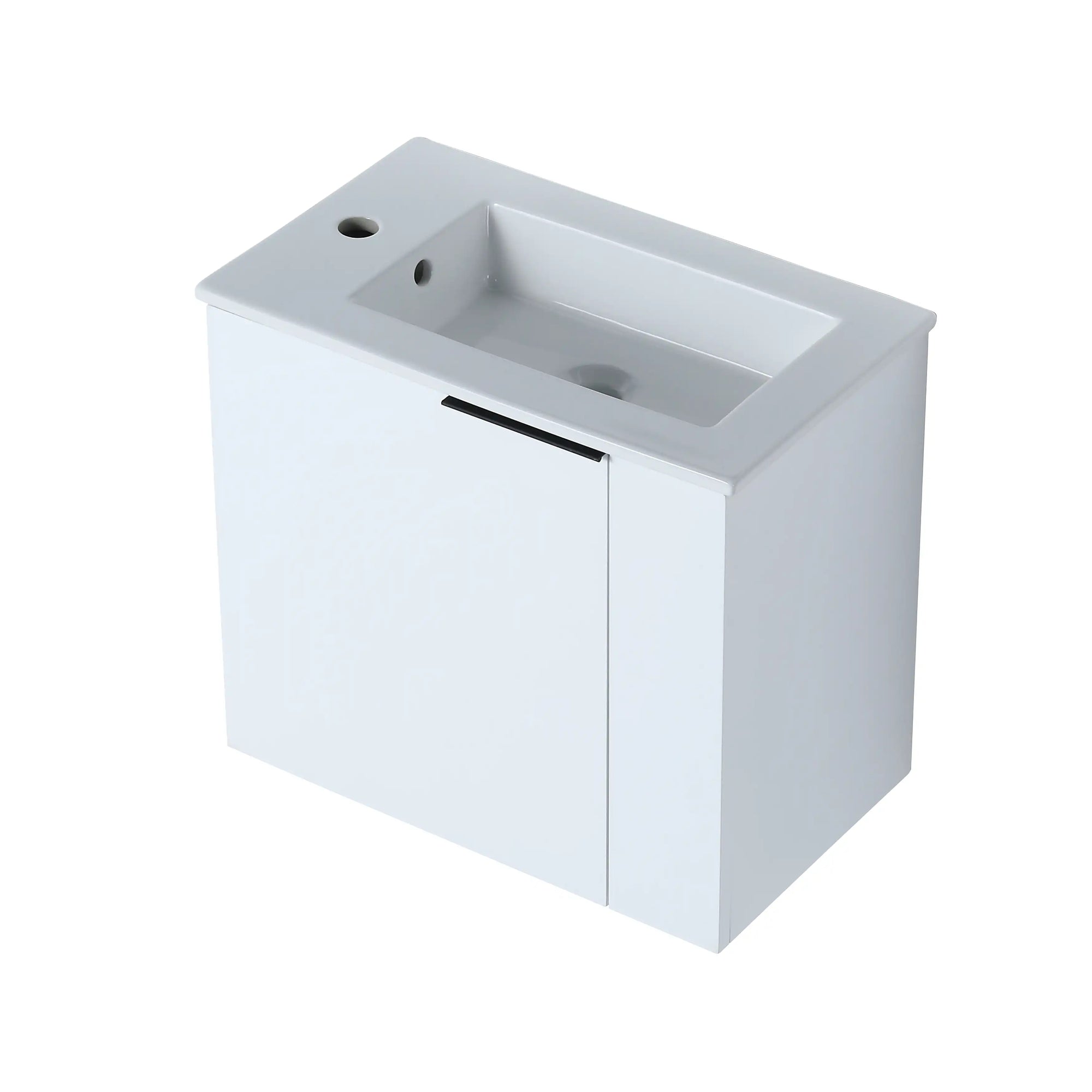 22” Wall-Mounted Floating Bathroom Vanity Sink – 3 Colors, 1 Storage Space, Side Faucet