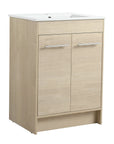 24" Bathroom Cabinet with Sink, Soft Close Door color: Plain Light Oak