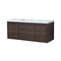 Front view of 47" wall mounted bathroom vanity with sink featuring modern walnut cabinet | Ace Decor