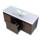 Compact Floating Bathroom Cabinet with Sink & Soft Close Doors color: California Walnut