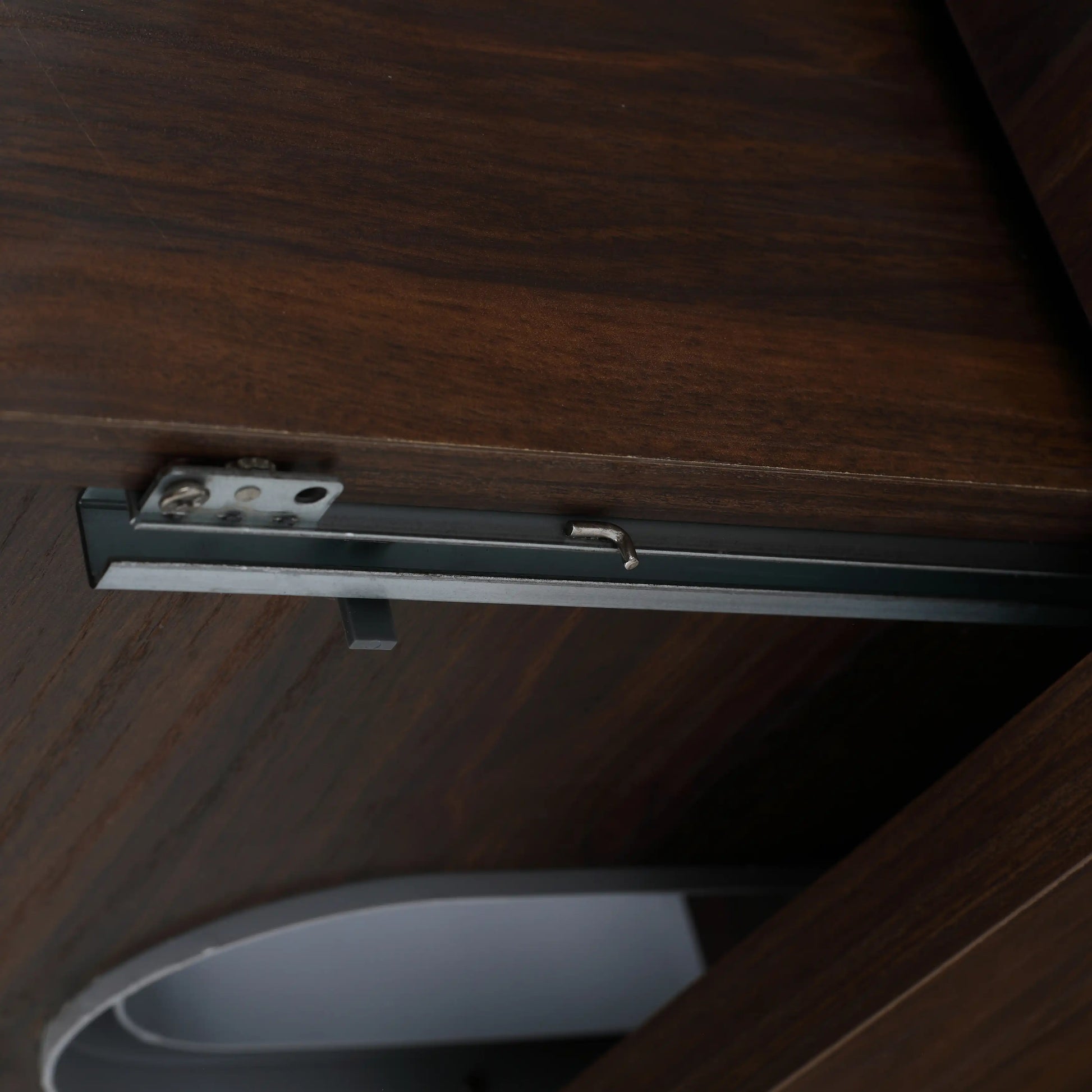 Compact Floating Bathroom Cabinet with Sink & Soft Close Doors color: California Walnut