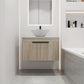 30" Modern Floating Bathroom Vanity with Ceramic Basin & Soft Close Door - White Oak Wall-Mounted Design color: White Oak