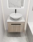 Oakline Vessel Series 24" Bathroom Wall-Mounted Vanity with Slim Tapered Vessel Sink