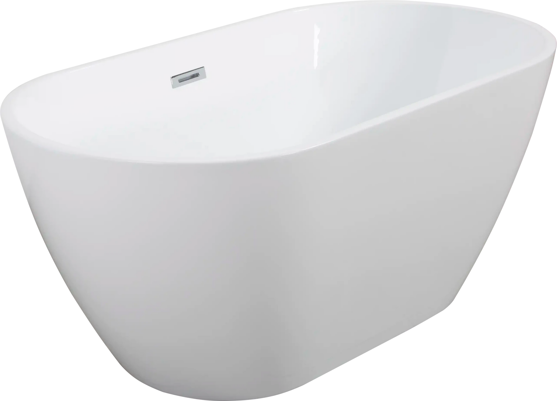 Elegant Freestanding Gloss White Bathtub with Overflow Control color: White