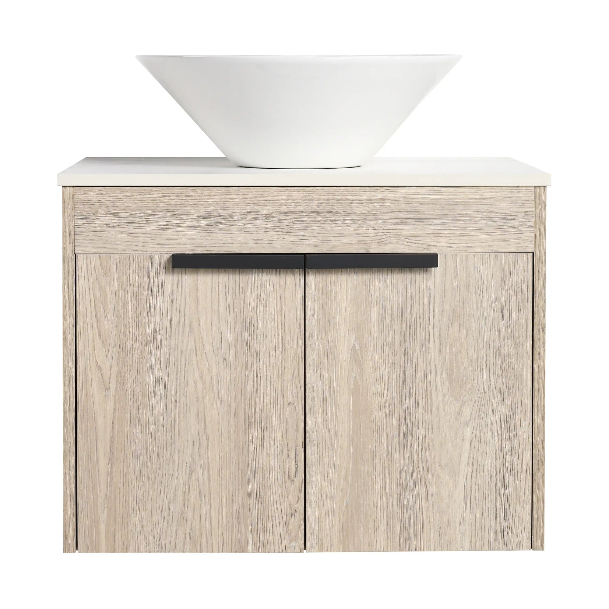 Oakline Vessel Series 24" Bathroom Wall-Mounted Vanity with Slim Tapered Vessel Sink