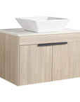 Oakline Vessel Series 30" Bathroom Wall-Mounted Vanity with Tapered Round Vessel Sink