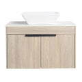 Oakline Vessel Series 30" Bathroom Wall-Mounted Vanity with Tapered Round Vessel Sink