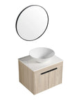 Oakline Vessel Series 24" Bathroom Wall-Mounted Vanity with Slim Tapered Vessel Sink