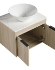Oakline Vessel Series 24" Bathroom Wall-Mounted Vanity with Slim Tapered Vessel Sink