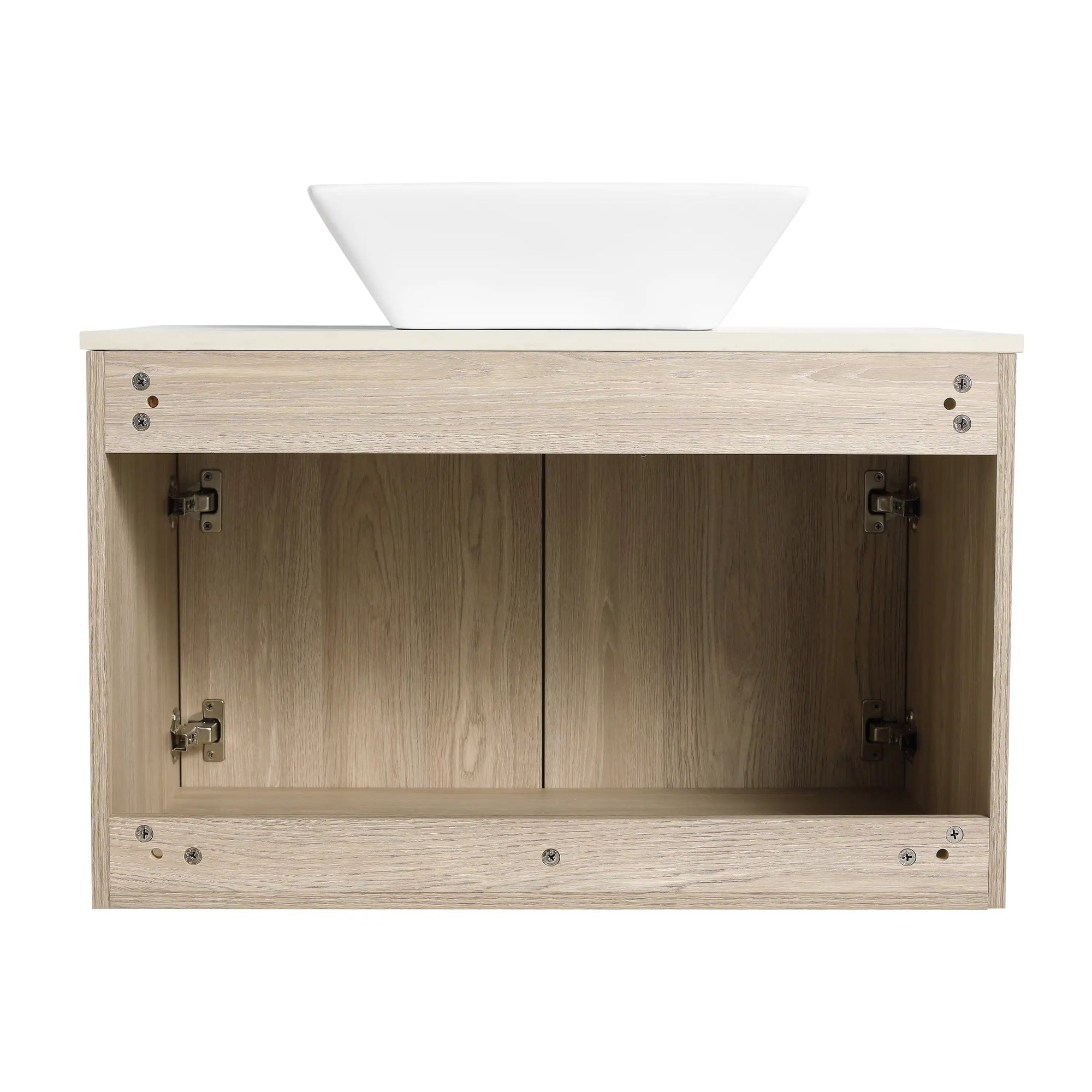 Oakline Vessel Series 30" Bathroom Wall-Mounted Vanity with Tapered Round Vessel Sink