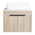 Close up front of 24" single vessel sink vanity with wood finish doors | Ace Decor