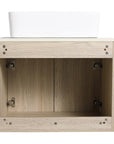 Interior view of 24" single vessel sink vanity cabinet with double doors | Ace Decor
