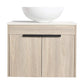 24" Modern Floating Bathroom Vanity with Ceramic Sink - Wall-Mounted White Oak Cabinet with Soft Close Doors color: White Oak